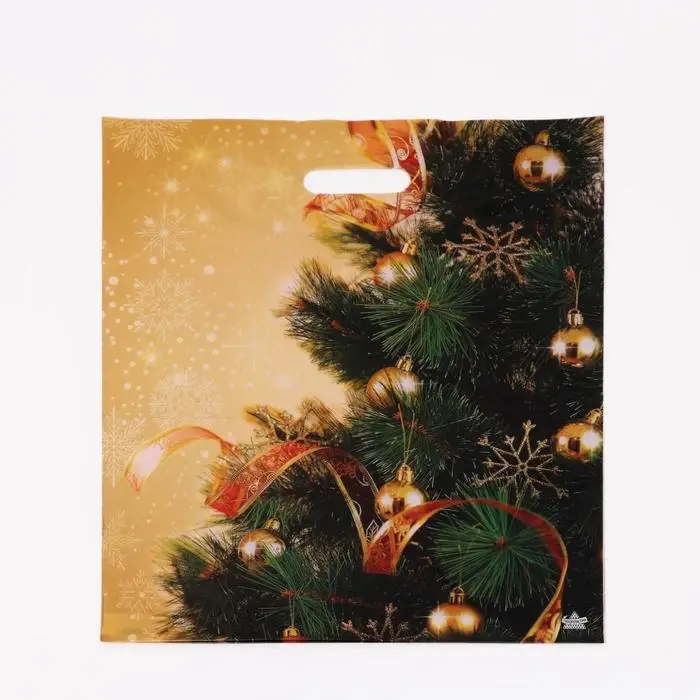 Пакет "Золотое настроение", полиэтиленовый с вырубной ручкой, 45 х 38 см.