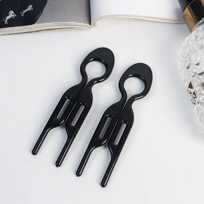 Шпилька для волос &laquo;Берта&raquo;, набор 2 шт., 9&times;2 см, чёрная