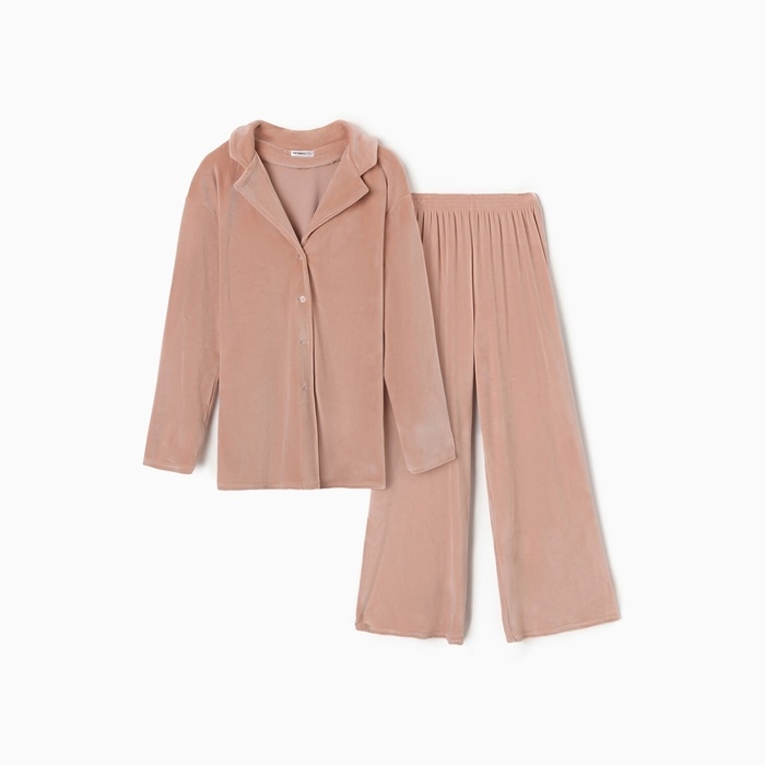 Костюм женский (рубашка и брюки) KAFTAN Plushy р. 52-54, бежевый