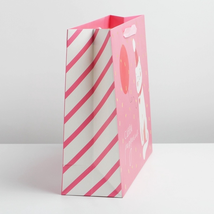 Пакет подарочный ламинированный горизонтальный, упаковка, &laquo;Happy&raquo;, L 40 х 31 х 11,5 см