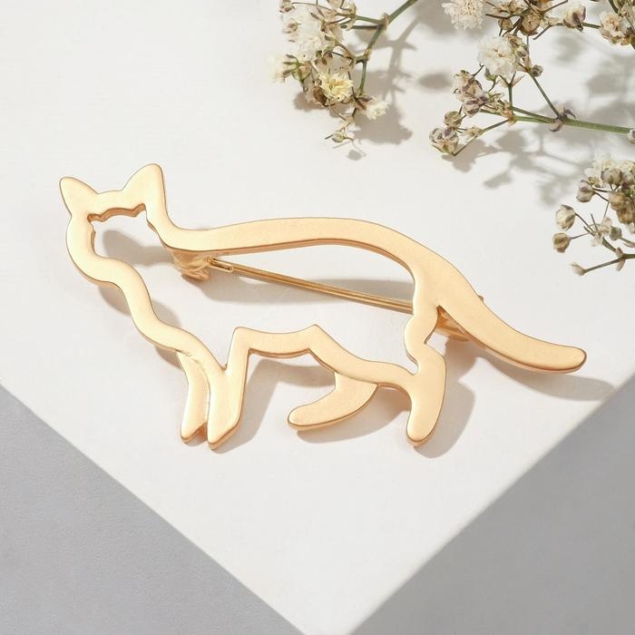 Брошь «Кошечка», цвет матовое золото Брошь «Кошечка», цвет матовое золото