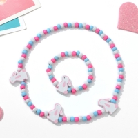 Набор детский &laquo;Выбражулька&raquo; 2 предмета: бусы, браслет, зайчишки, цветной