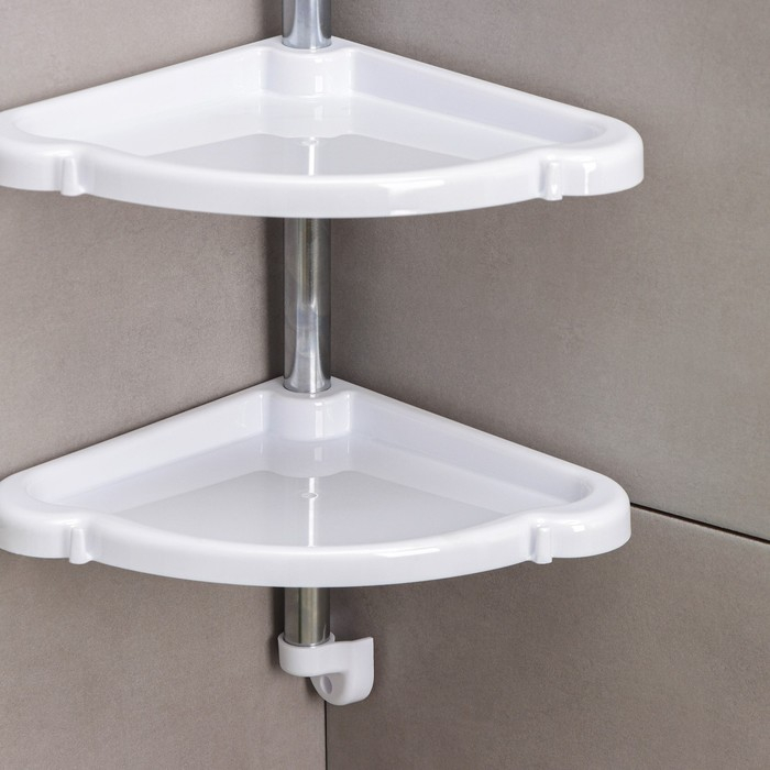 Полка угловая 4-х ярусная &laquo;Элансия&raquo;, 24&times;24&times;98,2 см, цвет белый