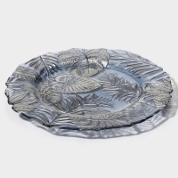 Тарелка стеклянная &laquo;Арабис&raquo;, d=28 см, цвет голубой