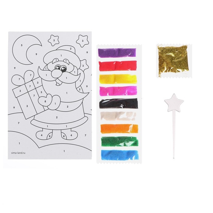 Открытка - фреска своими руками на новый год &laquo;Дед Мороз&raquo;, новогодний набор для творчества