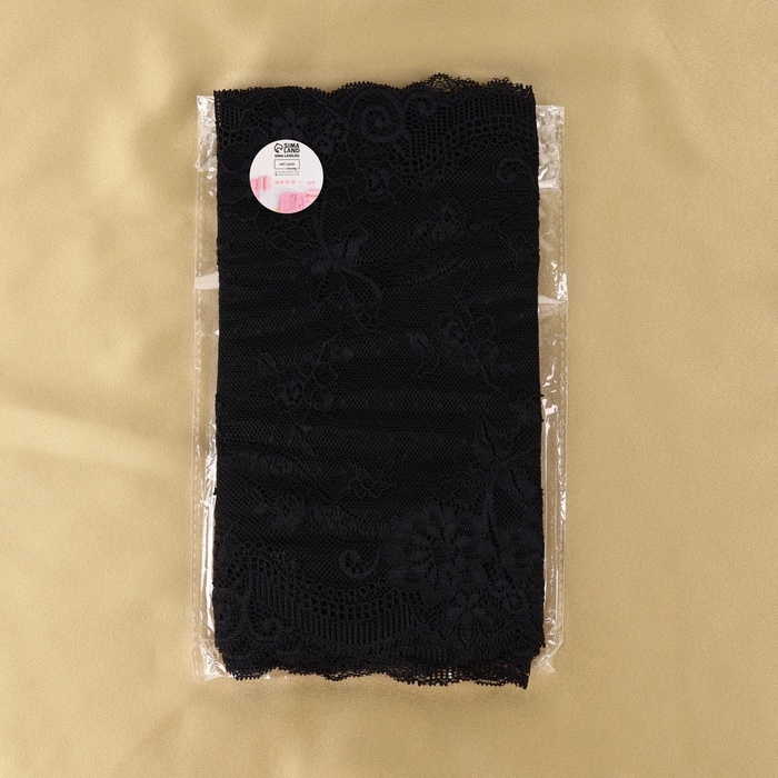 Кружевная эластичная ткань, 240 мм × 2,7 ± 0,5 м, цвет чёрный Кружевная эластичная ткань, 240 мм × 2,7 ± 0,5 м, цвет чёрный