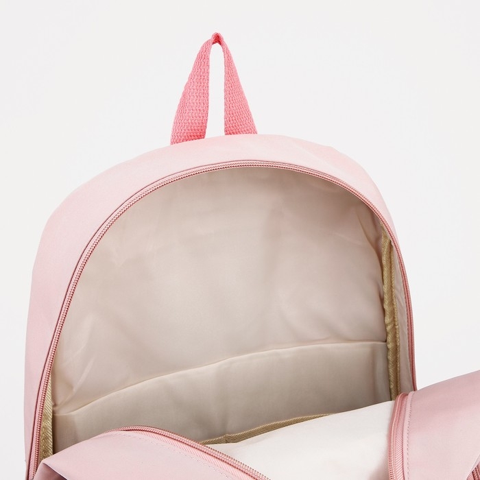 Рюкзак школьный на молнии, 4 наружных кармана, цвет розовый