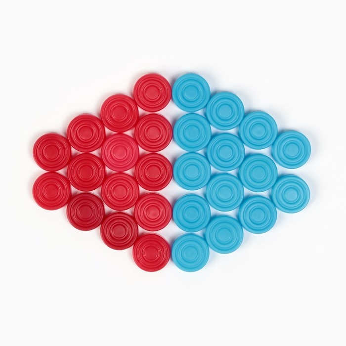 Шашки-нарды, настольные игры, цветные "Время игры", d-2.6 см, 32 х 32 см