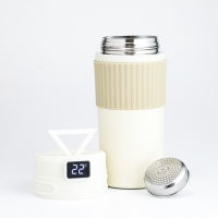 Термокружка, 400 мл, New design, сохраняет тепло 12 ч, термометр, сито