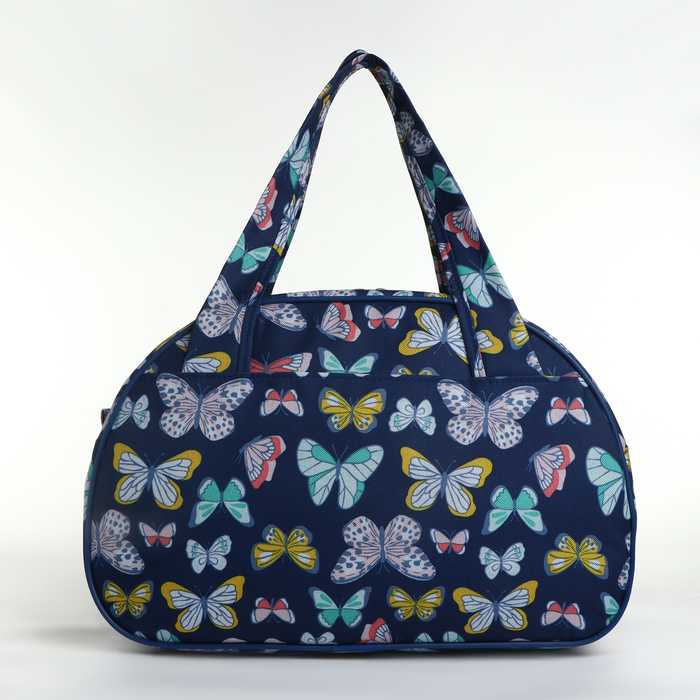 Сумка дорожная женская на молнии, наружный карман, цвет синий Сумка дорожная женская на молнии, наружный карман, цвет синий