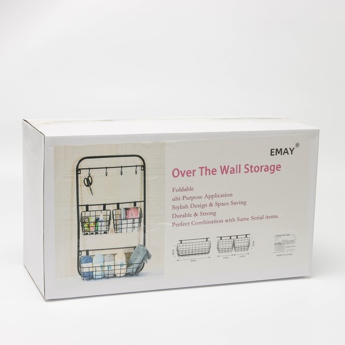 Система хранения универсальная, 3 корзины, 4 крючка, цвет чёрный Система хранения универсальная, 3 корзины, 4 крючка, цвет чёрный