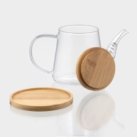 Чайник заварочный стеклянный с бамбуковой крышкой и металлическим фильтром BellaTenero &laquo;Бамбук&raquo;, 600 мл, 19&times;11,3&times;12,2 см