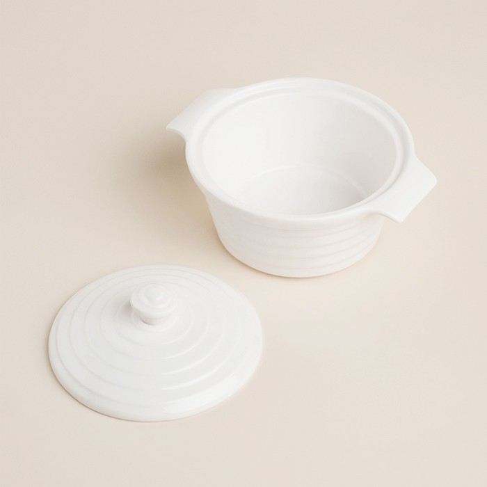 Кастрюля из жаропрочной керамики SL Home «Санторини», 340 мл, 16×13,5×6 см, цвет белый Кастрюля из жаропрочной керамики SL Home «Санторини», 340 мл, 16×13,5×6 см, цвет белый