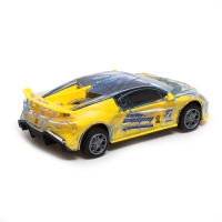 Машина инерционная &laquo;Crazy race, гонки&raquo;, русская озвучка, свет, цвет жёлтый