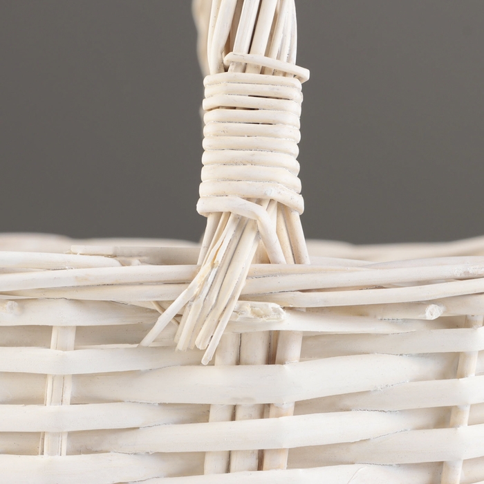 Корзина плетеная, 23х19х12/23 см, белый, ива Корзина плетеная, 23х19х12/23 см, белый, ива