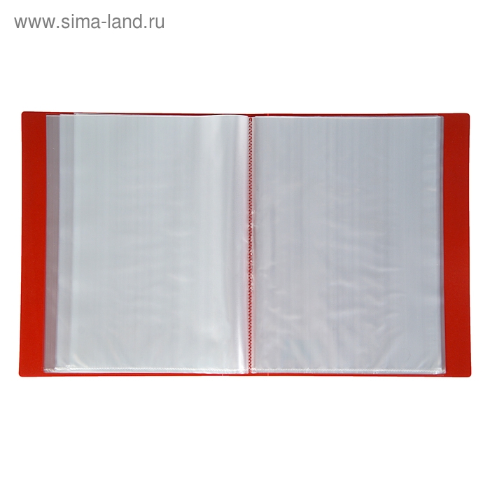 Папка с 80 вкладышами А4, 700 мкм, Calligrata, текстура "песок", красная