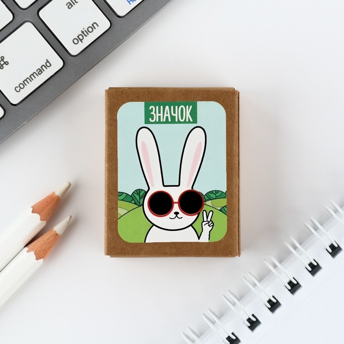Значок в коробочке &laquo;Заяц&raquo; 5 х 4 см