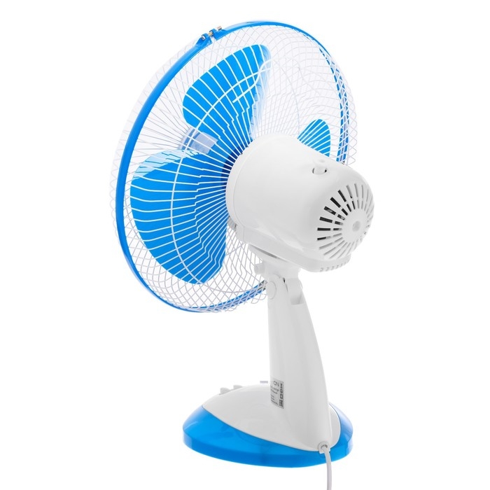 Вентилятор Luazon LOF-03, настольный, 35 Вт, 28 см, 3 режима, пластик, бело-синий