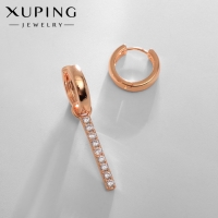 Серьги со стразами XUPING открытие, цвет белый в розовом золоте Серьги со стразами XUPING открытие, цвет белый в розовом золоте