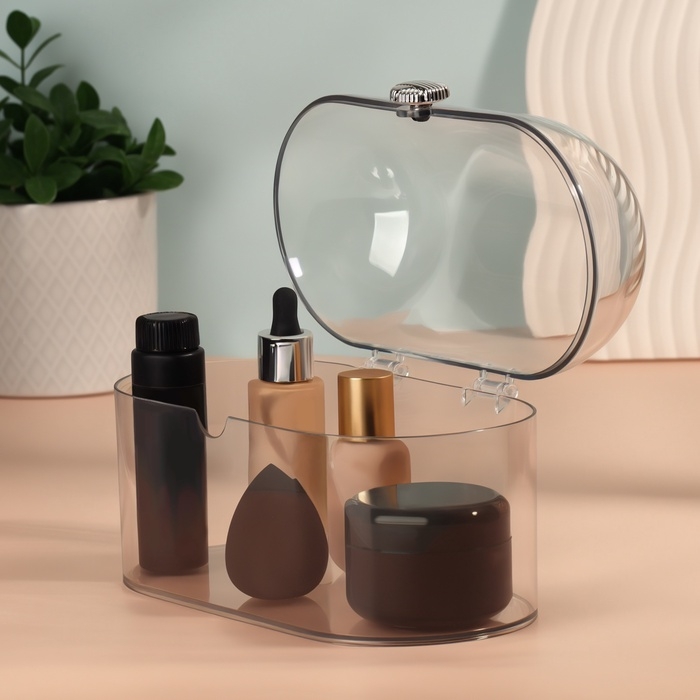 Органайзер для хранения косметики «Сундучок», 1 секция, 22×12×14 см, прозрачный Органайзер для хранения косметики «Сундучок», 1 секция, 22×12×14 см, прозрачный