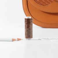 Нитки вощёные, круглые, 300D/3, 0,35 мм, 60 &plusmn; 2 м, цвет светло-коричневый