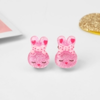 Клипсы детские &laquo;Выбражулька&raquo; зайка, цвет розовый