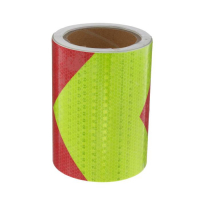 Светоотражающая лента, самоклеящаяся, красно-салатовая, 15 см х 10 м Светоотражающая лента, самоклеящаяся, красно-салатовая, 15 см х 10 м