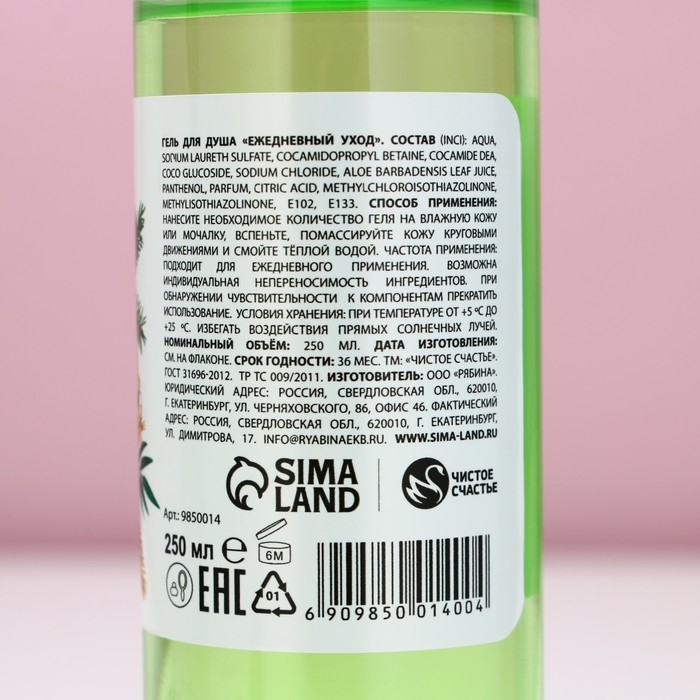 Гель для душа &laquo;С Новым Годом!&raquo;, 250 мл, аромат спелого яблока, ЧИСТОЕ СЧАСТЬЕ