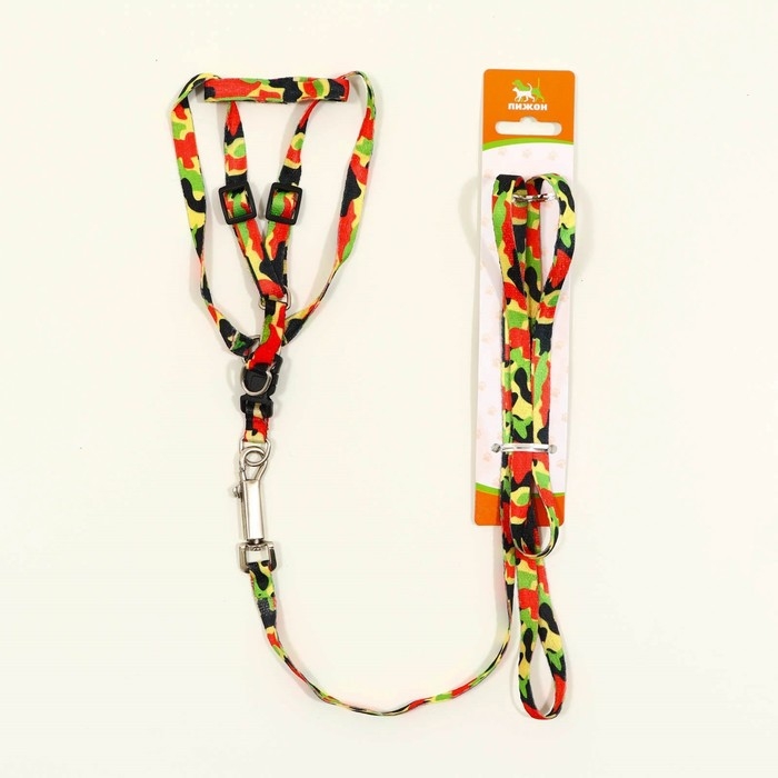 Комплект "Камуфляж", ОШ 16,5-27, ОГ 21-35 см, 120 х 1 см, капрон, красно-чёрно-зеленый