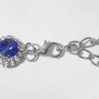Колье «Драгоценность» круг в стразах, цвет синий в серебре, 32 см Колье «Драгоценность» круг в стразах, цвет синий в серебре, 32 см