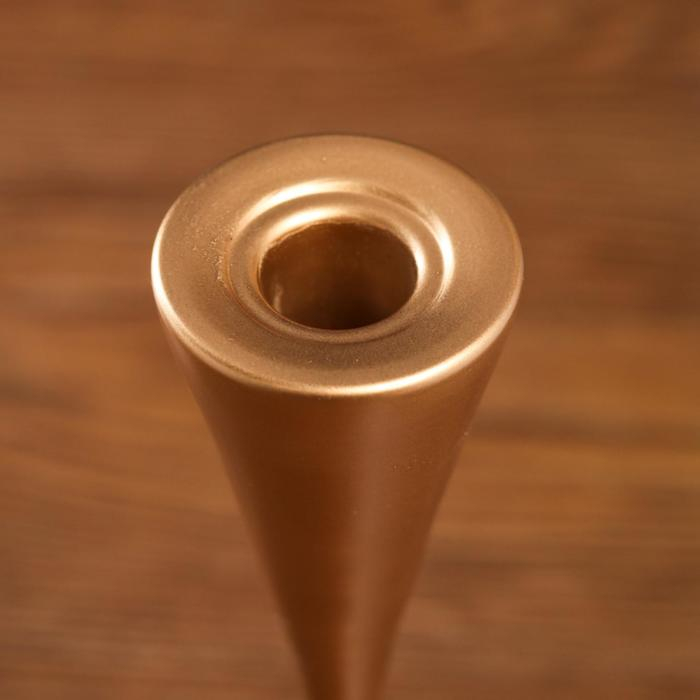 Подсвечник стекло Подсвечник стекло "Узкий бокал" золото матовое набор 2 шт 28х10,8х10,8 см