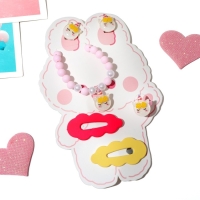 Комплект детский &laquo;Выбражулька&raquo; 5 предметов: 2 заколки, клипсы, браслет, кольцо, цветной