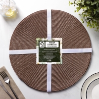 Набор салфеток сервировочных на стол Доляна &laquo;Лофт&raquo;, 4 шт, d=38 см, цвет кофейный