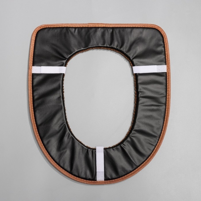 Чехол на сиденье для унитаза на липучках Доляна &laquo;Плюш&raquo;, 34&times;40 см, цвет МИКС