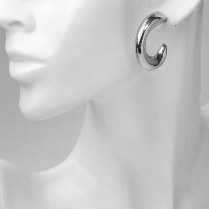 Серьги пластик &laquo;Майя&raquo; крюг, цвет серебро