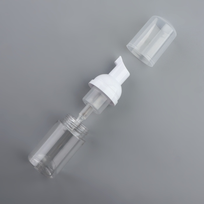 Бутылочка для хранения, с пенообразующим дозатором, 30 мл, цвет прозрачный/белый