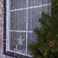 Гирлянда &laquo;Занавес&raquo; 2 &times; 6 м, IP44, УМС, тёмная нить, 1440 LED, свечение белое, 220 В