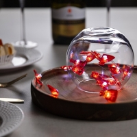 Гирлянда &laquo;Нить&raquo; 2 м роса с насадками &laquo;Мешок с подарками&raquo;, IP20, серебристая нить, 20 LED, 2 режима, батарейки ААх2 (нет в комплекте), свечение белое