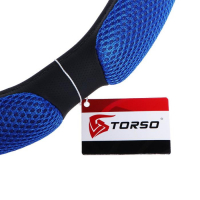 Оплетка на руль TORSO, анатомическая, размер 38 см, чёрно-синий
