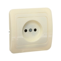 Розетка одноместная Luazon Lighting "Орион", 10 А, скрытая, без з/к, бежевая Розетка одноместная Luazon Lighting "Орион", 10 А, скрытая, без з/к, бежевая