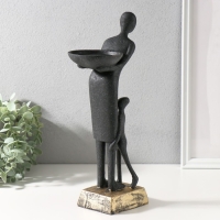 Подсвечник полистоун "Материнство" чёрный 15х11х34,5 см