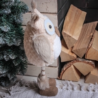 Кукла интерьерная "Сова с полосатыми ножками" 37 см