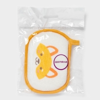 Мочалка детская для купания Доляна &laquo;Лиса&raquo;, 12&times;8 см, цвет МИКС