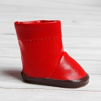 Сапоги с отворотами для куклы, длина подошвы: 7,5 см, цвет красный Сапоги с отворотами для куклы, длина подошвы: 7,5 см, цвет красный