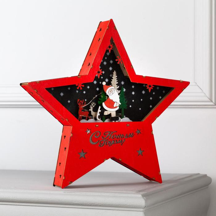 Светодиодная фигура «Дед Мороз на коньках» 30 × 30 × 5 см, дерево, батарейки АААх2 (не в комплекте), свечение тёплое белое Светодиодная фигура «Дед Мороз на коньках» 30 × 30 × 5 см, дерево, батарейки АААх2 (не в комплекте), свечение тёплое белое