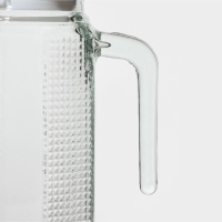 Кувшин стеклянный с крышкой Доляна &laquo;Ребристые грани&raquo;, 1 л