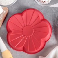 Форма для выпечки Доляна &laquo;Цветок&raquo;, силикон, 20&times;20&times;4 см, цвет красный