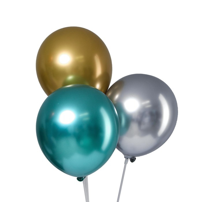 Шар латексный 12 Шар латексный 12" «Хром», металл, набор 50 шт., цвета МИКС