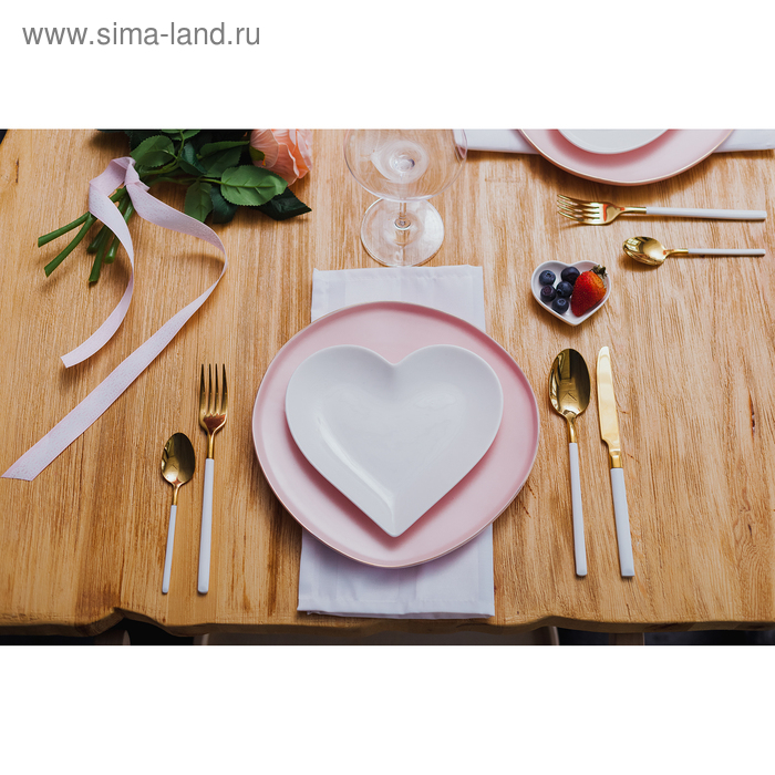 Столовые приборы из нержавеющей стали Magistro &laquo;Версаль&raquo;, 4 предмета, цвет ручек белый