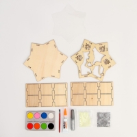 Новогодняя роспись по дереву &laquo;Новый год! Дед мороз&raquo;, со светящимся песком